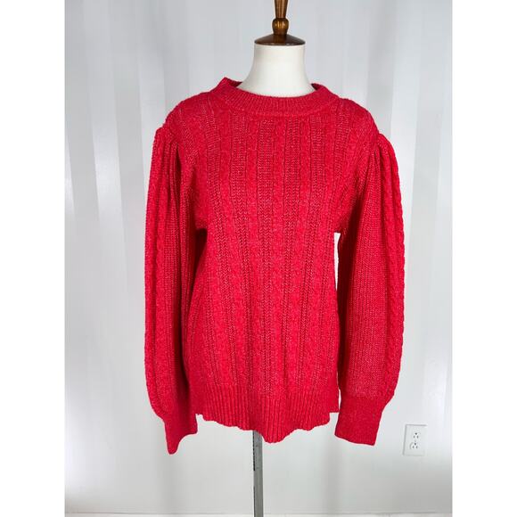 CROWN & IVY Women’s Red/White Sweater Sz XL - Picture 1 of 8
